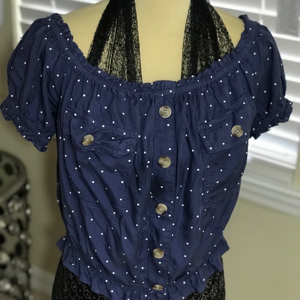 Polkadotted off the shoulder top